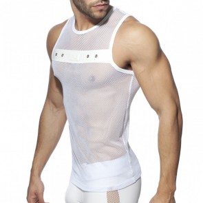 Addicted Mesh Mixed Tank Top - Wit