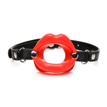 Master Series Silicone Open Mond Gag Juicy Lips - Rood
