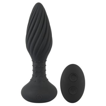 Anos Vibrerende Buttplug met Afstandsbediening Swirl - Zwart