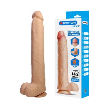 Grote Realistische Dildo Pretty Love Dany 36 cm - Huidskleur
