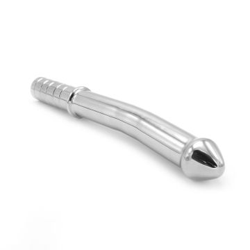 Mega Stalen Dildo Slightly Curved - Zilver