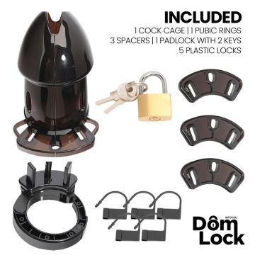 DomLock Kuisheidskooi met Spacers Cell - Zwart