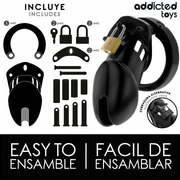 Addicted Toys Kuisheidskooi Obsidian Hold Zwart - Maat M