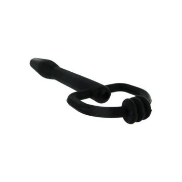 Siliconen Penis Plug met ring - Zwart