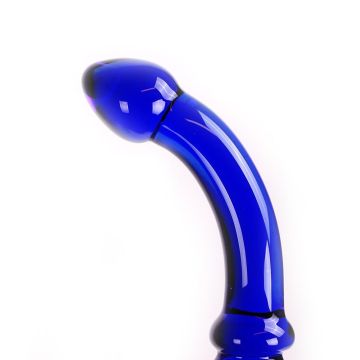 Kiotos Glazen Dildo Curve Blauw - 17.5 cm
