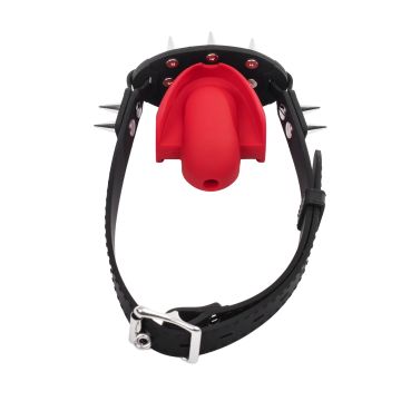 Rimba - Ballgag met Bit & Studs - Zwart/Rood