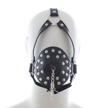 Kiotos Lid Head Harness Gag BDSM - Zwart