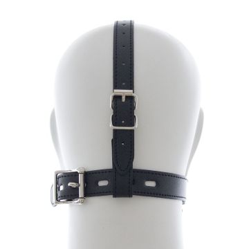 Kiotos Lid Head Harness Gag BDSM - Zwart