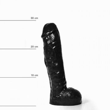 All Black Realistische Dildo Zwart - 29 cm