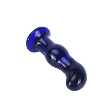 Vibrerende Glazen Buttplug Gleaming - Blauw
