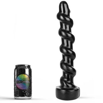 Dark Crystal Zwarte Spiraal Buttplug - 34 cm