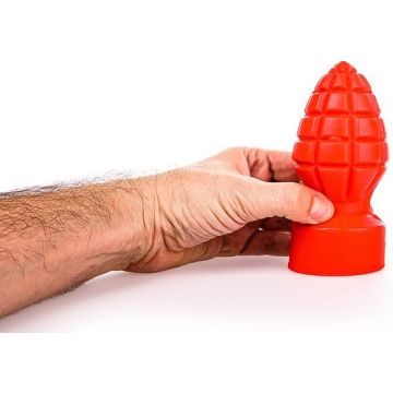 All Black Liam Buttplug Rood - 12 cm