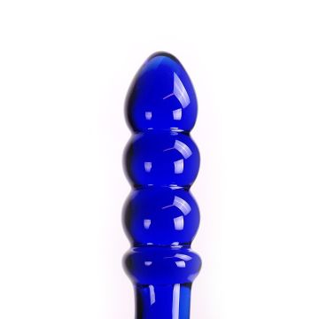 Kiotos Glazen Dildo Curve Blauw - 17.5 cm