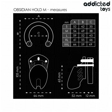 Addicted Toys Kuisheidskooi Obsidian Hold Zwart - Maat M