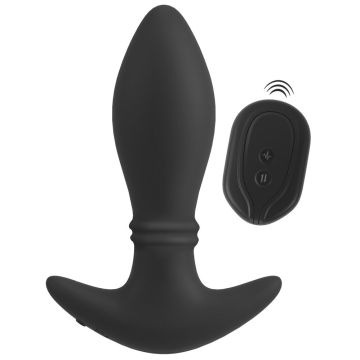 Anos Vibrerende Buttplug RC Moving Rings - Zwart