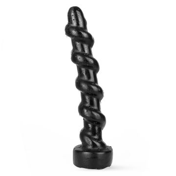 Dark Crystal Zwarte Spiraal Buttplug - 34 cm