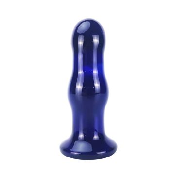 Vibrerende Glazen Buttplug Gleaming - Blauw