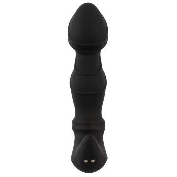 Anos Prostaatvibrator met Bewegende Ringen - Zwart