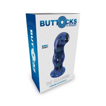 Vibrerende Glazen Buttplug Gleaming - Blauw