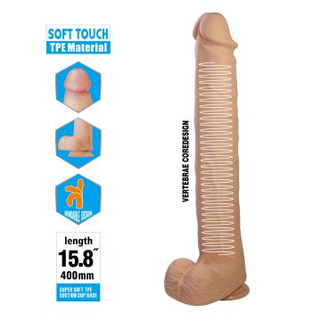 Realistische Dildo Pretty Love Pat 40 cm - Huidskleur
