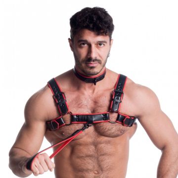 Vegan Leash Riem Zwart/Rood