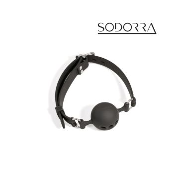Sodorra Siliconen Ball Gag met Ademgaten - Zwart