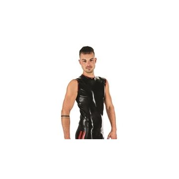 Mister B Mouwloos T-Shirt Rubber - Zwart/Rood