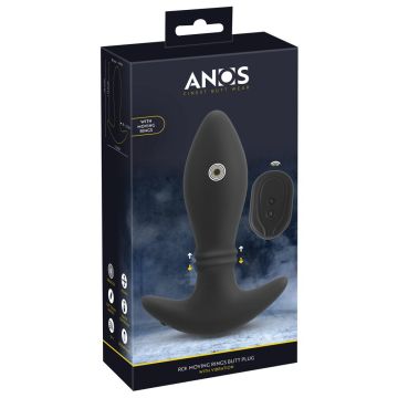 Anos Vibrerende Buttplug RC Moving Rings - Zwart