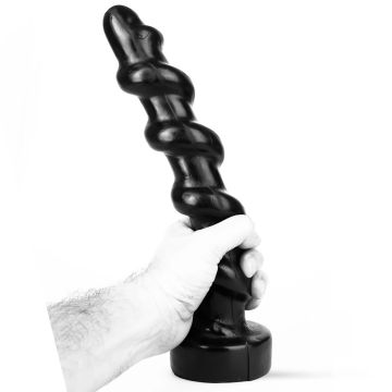 Dark Crystal Zwarte Spiraal Buttplug - 34 cm