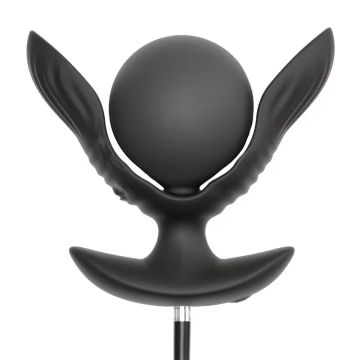 Anos RC Opblaasbare en Vibrerende Buttplug met Afstandsbediening - Zwart