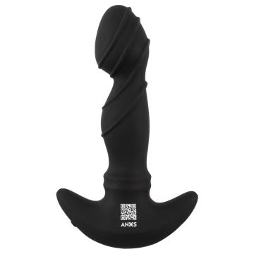 Anos Prostaatvibrator met Bewegende Ringen - Zwart