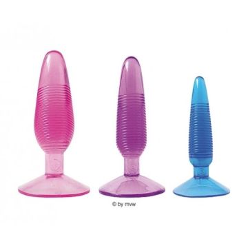 Geribbeld Jelly Buttplug set