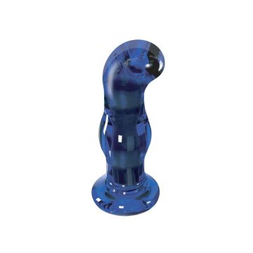 Vibrerende Glazen Buttplug Gleaming - Blauw