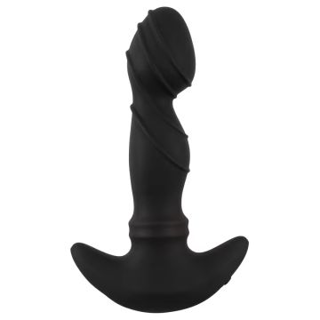 Anos Prostaatvibrator met Bewegende Ringen - Zwart