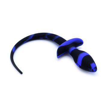 Kiotos Buttplug Hondenstaart - Zwart/Blauw