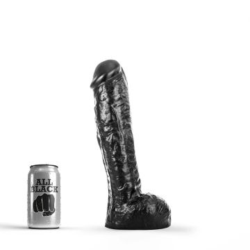 All Black Realistische Dildo Zwart - 29 cm