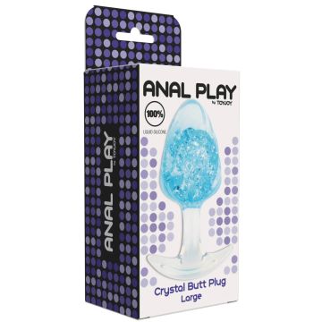 Crystal Buttplug Large - Blauw