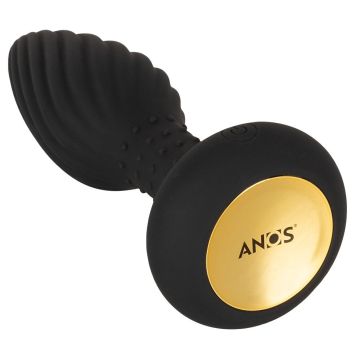 Anos Vibrerende Buttplug met Afstandsbediening Swirl - Zwart