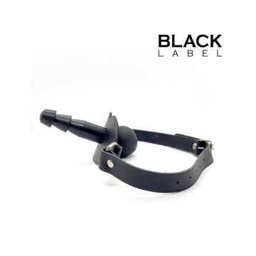 Black Label Ball Gag met Dildo Opzetstuk - Zwart