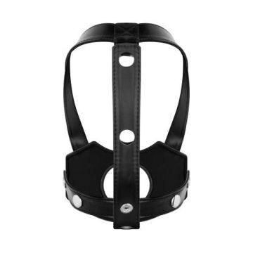 Bedroom Fantasies Hoofd Harnas met Strap-On Systeem - Zwart