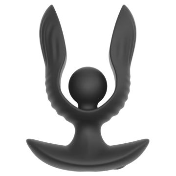 Anos RC Opblaasbare en Vibrerende Buttplug met Afstandsbediening - Zwart