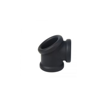 Kiotos Silicone Cock en Ball Stretcher - Zwart